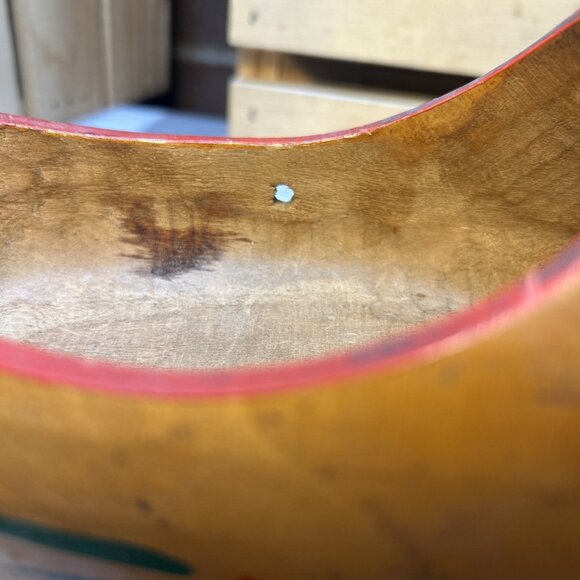 Dutch shoes Wooden Carved Clogs Made In Holland Painted Wind mill design 12” - Picture 6 of 9